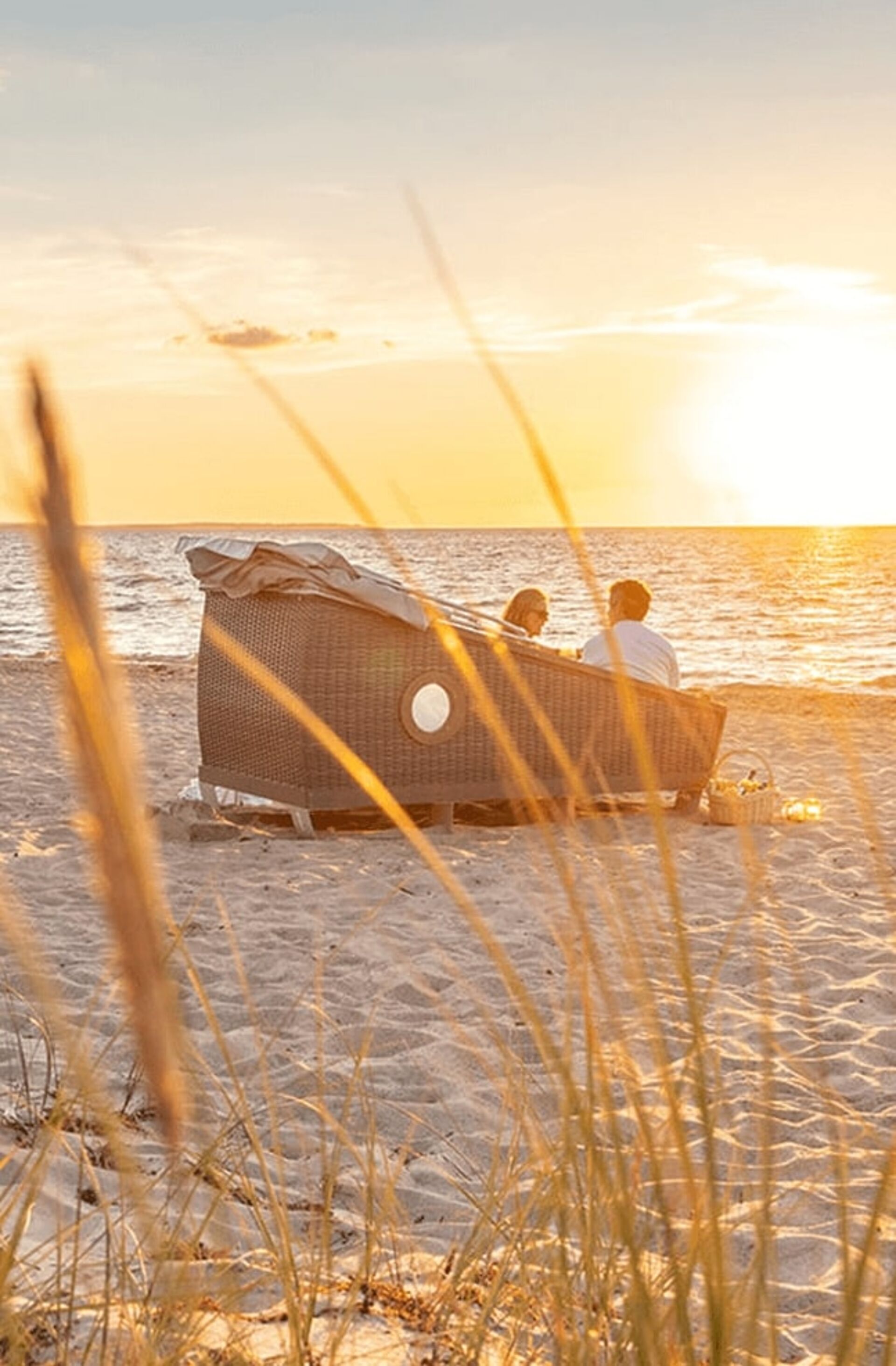 Spend the night in a wicker beach bed on the Baltic Sea